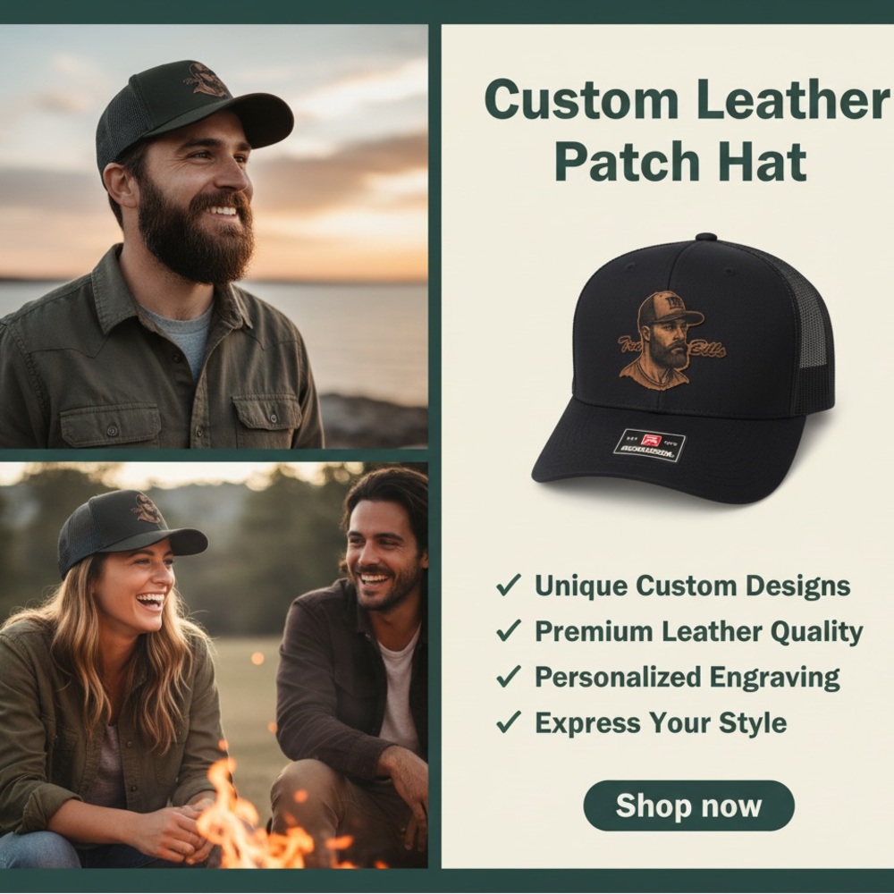 Custom Patch Hats, Leather and Acrylic Custom Patches